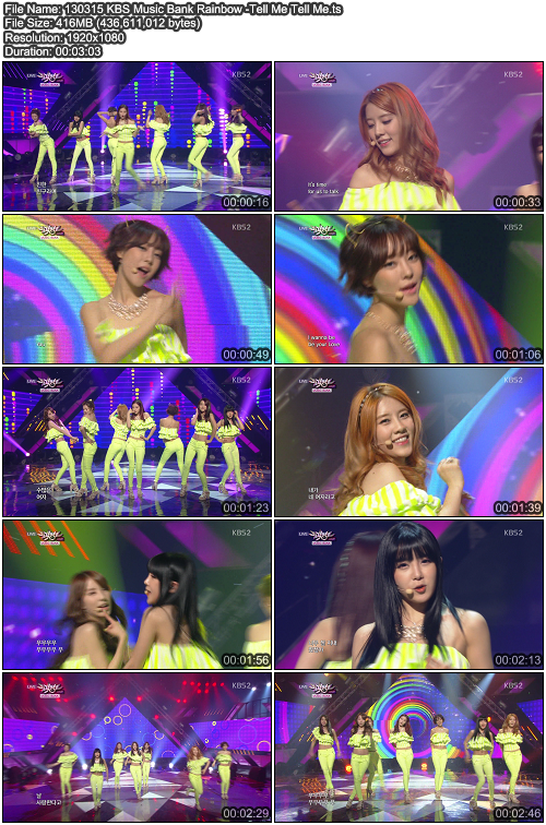 130315 KBS Music Bank Rainbow -Tell Me Tell Me